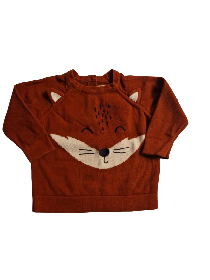 Pull marron en tricot Baby club 12 mois