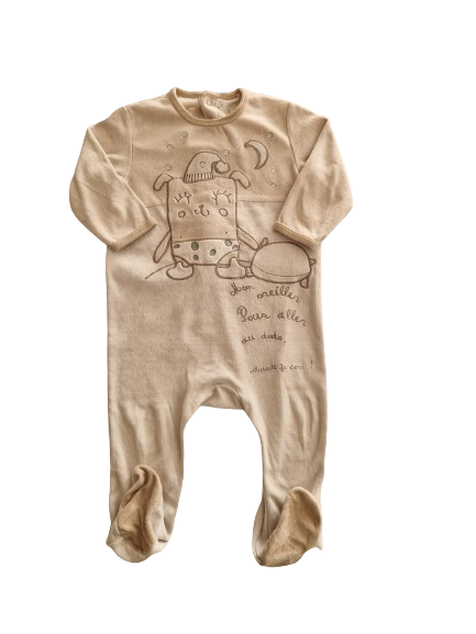 Pyjama marron en velours Kitchoun 18 mois