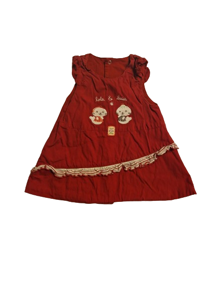 Robe rouge Sucre d'orge 12 mois