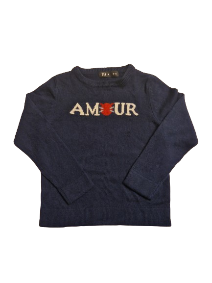 Pull bleu en tricot TEX 3 - 4 ans