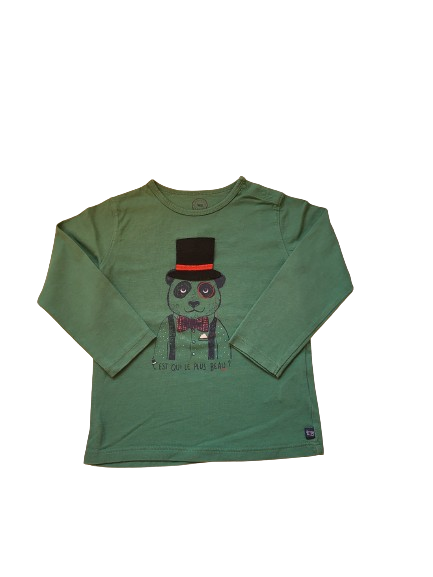 Tee-shirt vert manches longues 4 ans