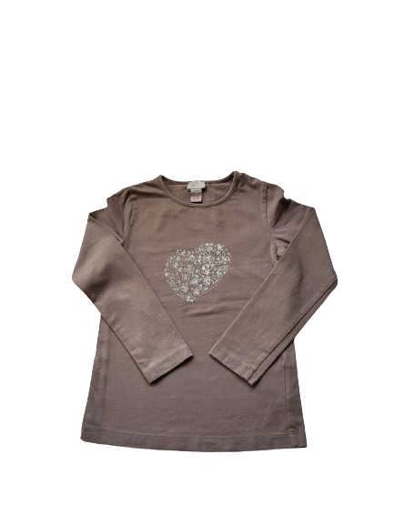 Tee-shirt taupe manches longues 6 ans