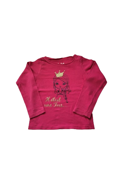 Tee-shirt rose manches longues 3 ans