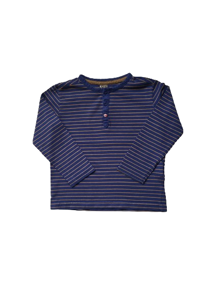 Tee-shirt bleu rayé manches longues 4 ans