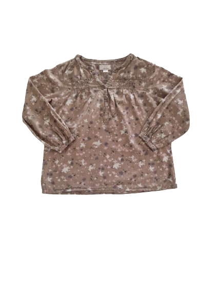 Blouse marron fleurie 3 ans