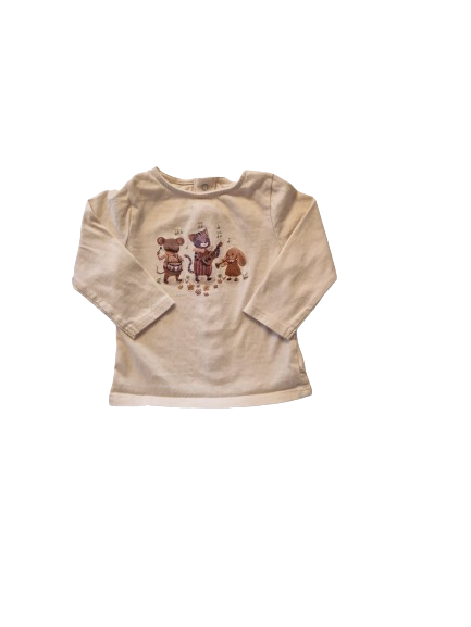 Tee-shirt marron manches longues 9 mois