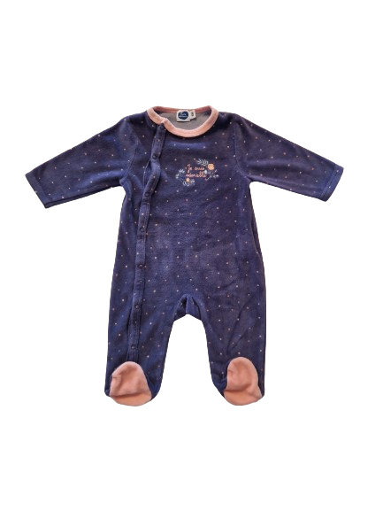 Pyjama bleu en velours 6 mois