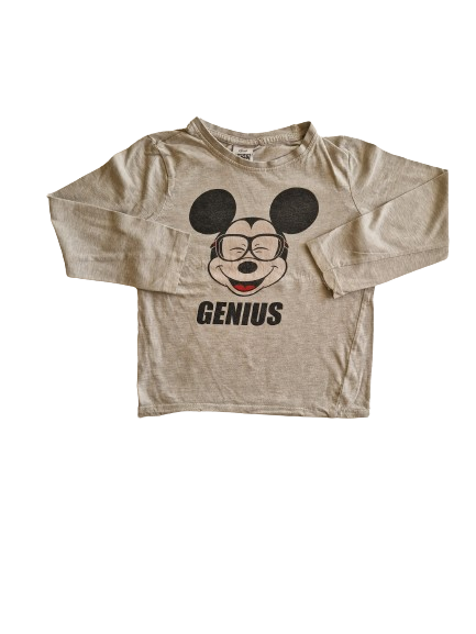 Tee-shirt gris manches longues Mickey 5 ans