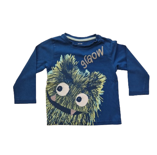 Tee-shirt bleu manches longues 3 ans