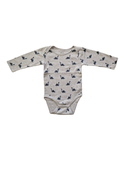 Body gris motif dinosaure 12 mois