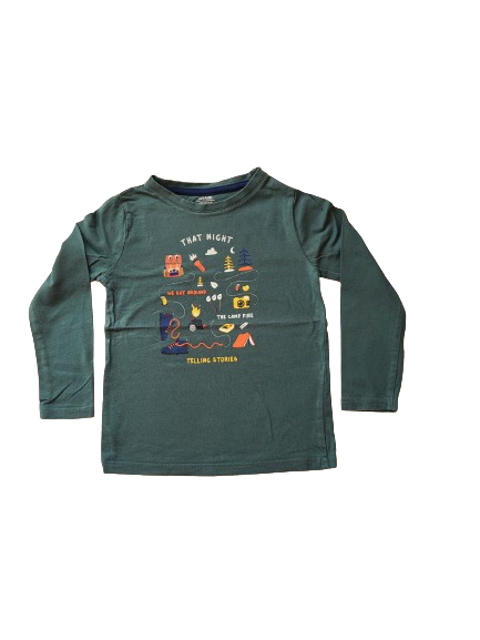 Tee-shirt vert foncé manches longues 4 ans