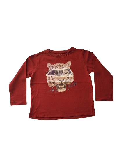 Tee-shirt rouge manches longues 4 ans