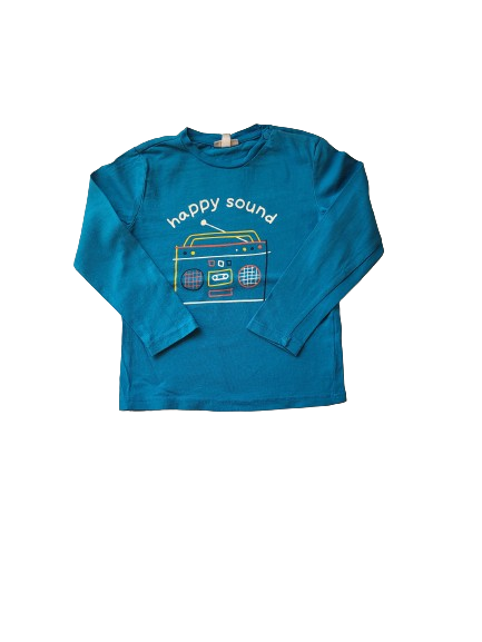 Tee-shirt manches longues turquoise 24 mois - 3 ans