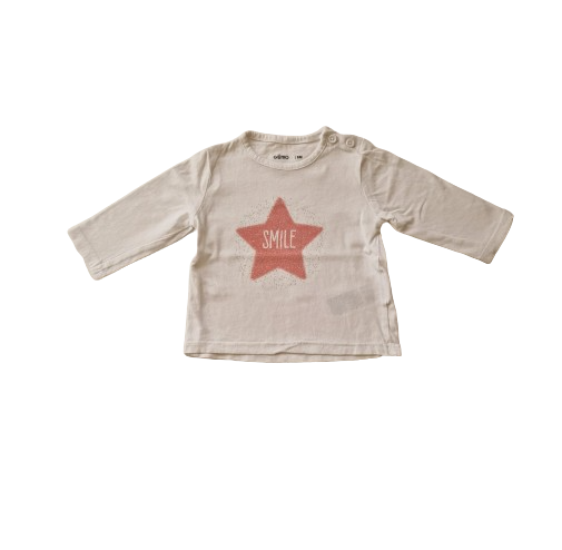 Tee-shirt manches longues blanc 6 mois