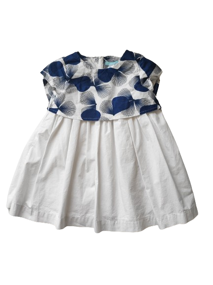 Robe blanche et bleu 23 mois