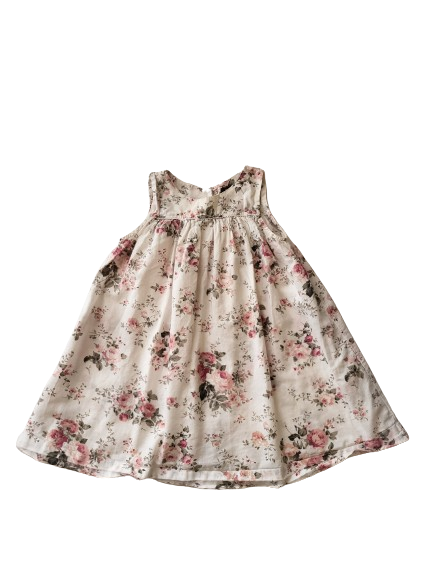 Robe blanche fleurie 3 ans