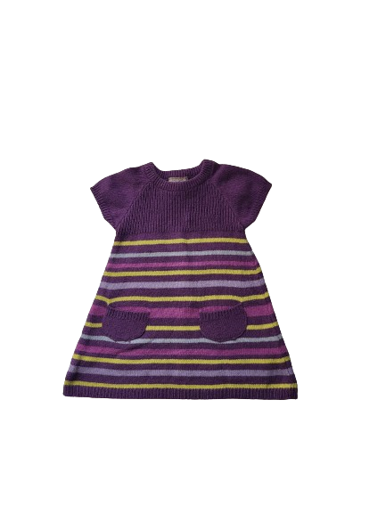 Robe pull violette rayée 12 mois