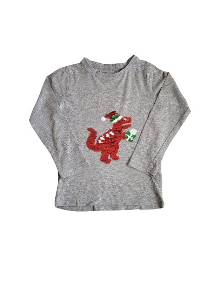 Tee-shirt gris manches longues 5 ans