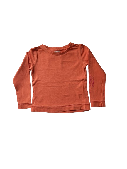 Tee-shirt orange manches longues 24 mois