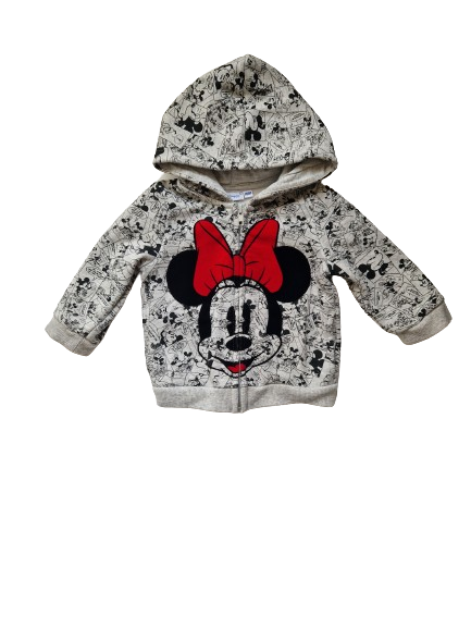 Sweat gris zippé Minnie à capuche 18 mois