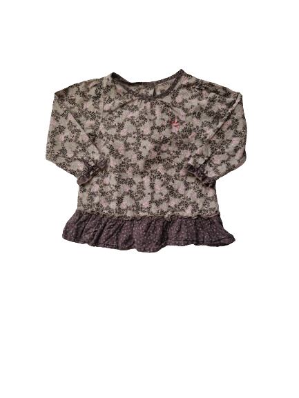 Blouse grise fleurie 12 mois