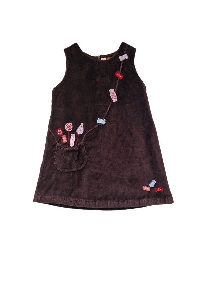 Robe marron en velours 24 mois