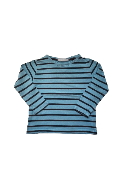 Tee-shirt bleu rayée manches longues 4 ans