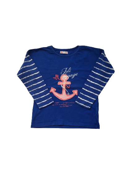 Tee-shirt bleu manches longues 4 ans