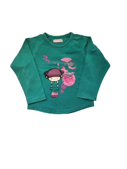 Tee-shirt vert manches longues 3 ans