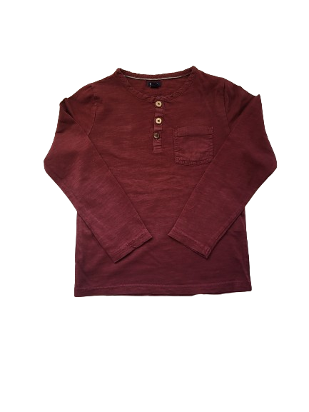 Tee-shirt bordeaux manches longues 6 ans