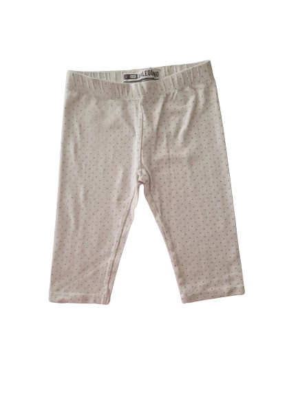 Legging court blanc à pois dorés 5 ans