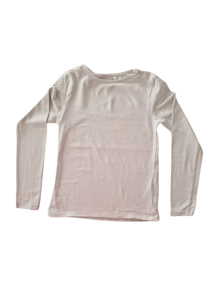 Tee-shirt blanc manches longues 6 - 8 ans