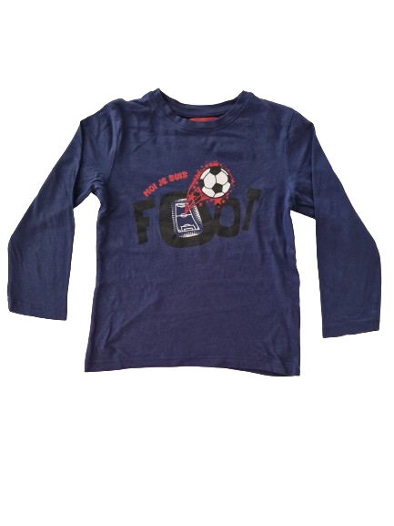 Tee-shirt bleu manches longues 6 ans