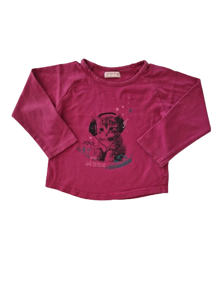 Tee-shirt fuchsia manches longues 4 ans