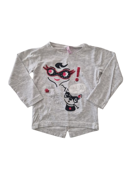 Tee-shirt gris manches longues 3 ans