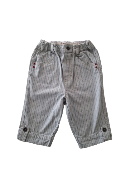 Pantalon léger gris rayé 24 mois