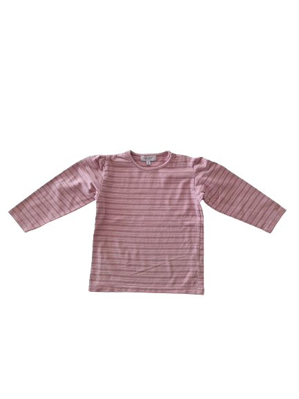 Tee-shirt rose rayé manches longues 24 mois