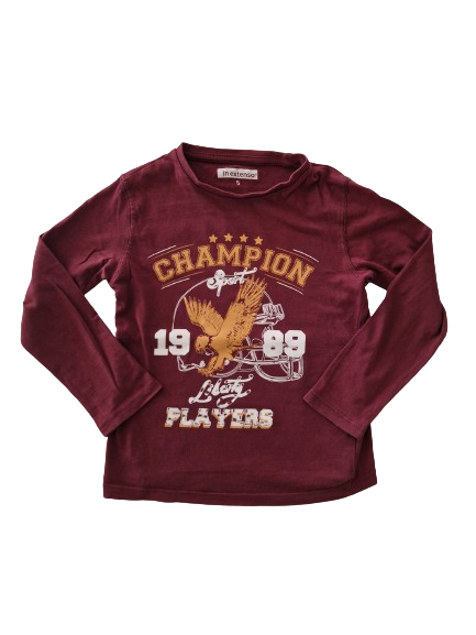 Tee-shirt bordeaux manches longues 5 ans