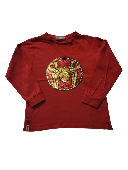 Tee-shirt rouge Spiderman manches longues 5 ans