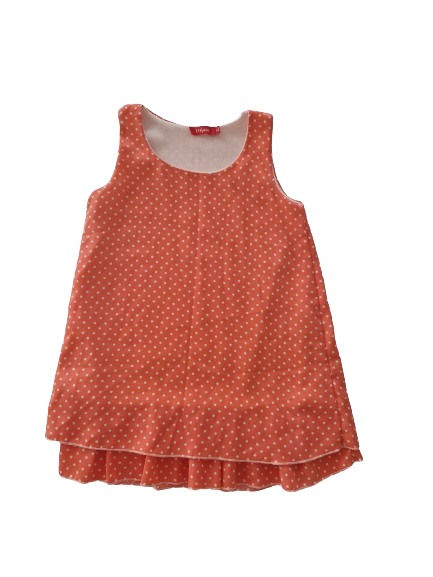 Robe orange à pois blanc 4 ans