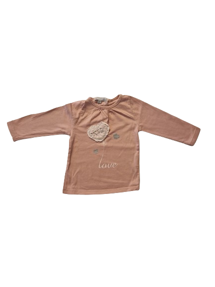 Tee-shirt rose manches longues 3 mois