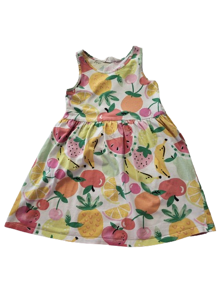 Robe blanche motif fruit 4-6 ans