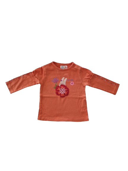 Tee-shirt orange manches longues 12 mois