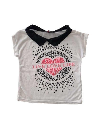 Tee-shirt blanc à motif 6 ans