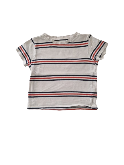 Tee-shirt blanc à rayures 4 ans