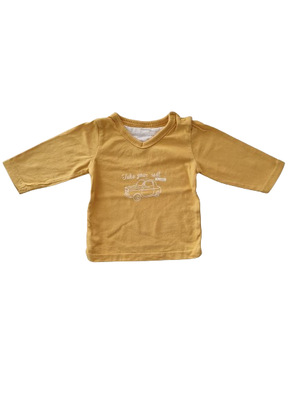 Tee-shirt jaune manches longues 3 mois