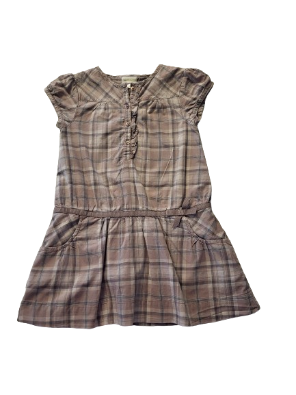 Robe violette à carreaux 4 ans