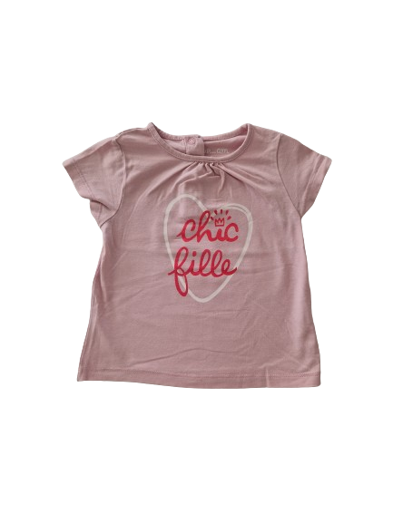 Tee-shirt rose 12 mois