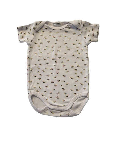 Body blanc motif fleurs 12 mois