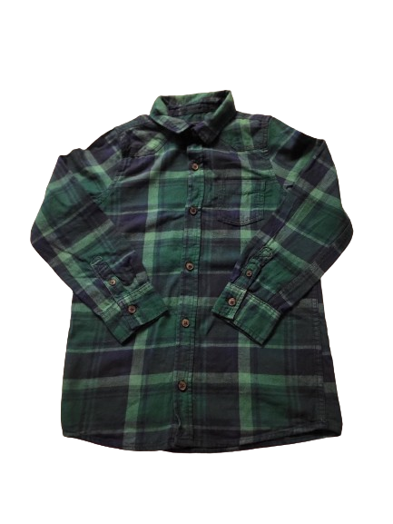 Chemise verte à carreaux  8 ans